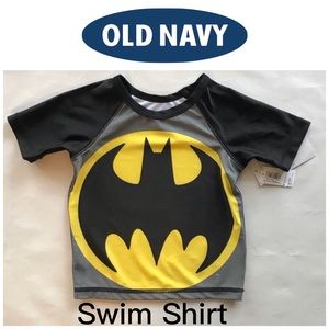 Old Navy NWT Batman Short Sleeves Swim Shirt Top